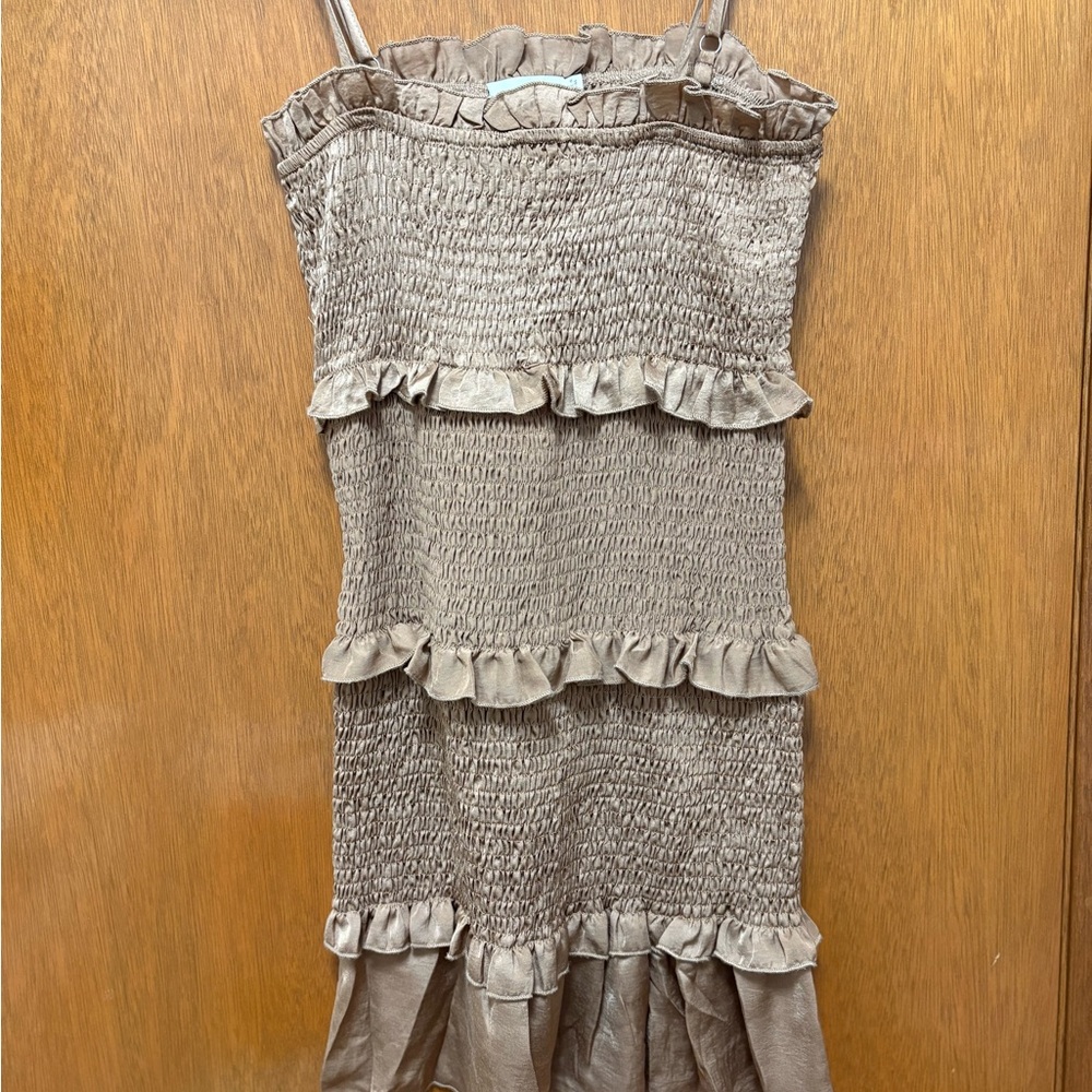 Elegant Brown Ruffle Dress